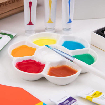 Палитра для акварели SINOART Квітка, фарфор, диаметр 15 см Палитра для акварели SINOART Квітка, фарфор, диаметр 15 см