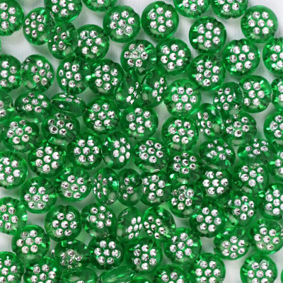 Намистини пластикові напівпрозорі Круглі зелені 50 шт