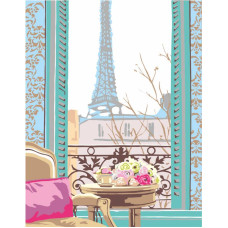 Набір-стандарт, техніка акриловий живопис за номерами, "Сніданок у Парижі", ROSA START