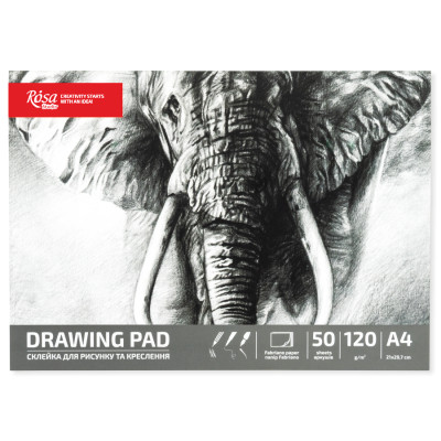 Склейка для малюнка, Слон, А4 (21*29,7 см), 120г/м2, 50л, ROSA Studio