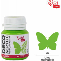 Акрил для декора, Лаймовый, глянцевый, 20 мл, ROSA TALENT