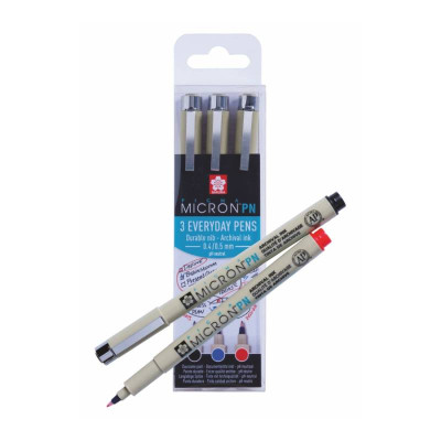 Набір ручок PIGMA MICRON PN OFFICE, 3кол (чорний, синій, червоний), Sakura