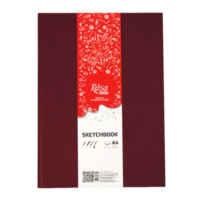 Блокнот A4 (21*29,7см), 100г/м, 96л., бордо, ROSA Studio