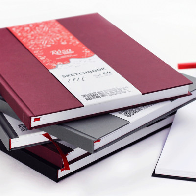 Блокнот A4 (21*29,7см), 100г/м, 96л., бордо, ROSA Studio