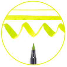 Маркер-кисточка акварельные KOI, Желто-зеленый (27), Sakura