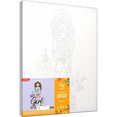 Картина по номерам, набор стандарт Skate Girl, 35х45 см, ROSA START