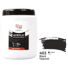 Краска акриловая, Черная, 1000 мл, ROSA Studio 322001403