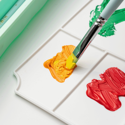 Набор гуашевых красок HIMI Jelly Cup 18x30 мл, 3 кисти, зеленый пластиковый пенал Набор гуашевых красок HIMI Jelly Cup 18x30 мл, 3 кисти, зеленый пластиковый пенал