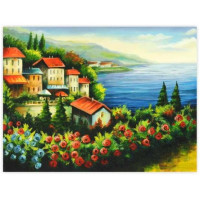 Холст на картоне с контуром, Морские пейзажи № 2, 30х40, хлопок, акрил, ROSA START