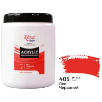 Краска акриловая, Красная, 1000 мл, ROSA Studio 322001405