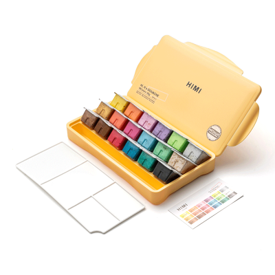Набор гуашевых красок металлики Jelly Cup 18x30 мл желтый пластиковый пенал HIMI
