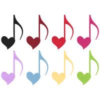 Набор фетровых заготовок „Ноты“ 2, 8шт, ROSA Talent