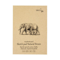 Блокнот-склейка для ескизов AUTHENTIC А5, 135г/м2, 80л, коричневый цвет, SMILTAINIS (5EA-80/NTB)