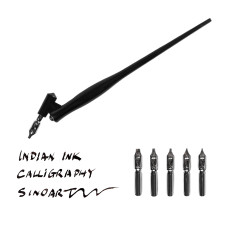 Набор для каллиграфии SINOART, скошенный держатель, 5 перьев, блистер