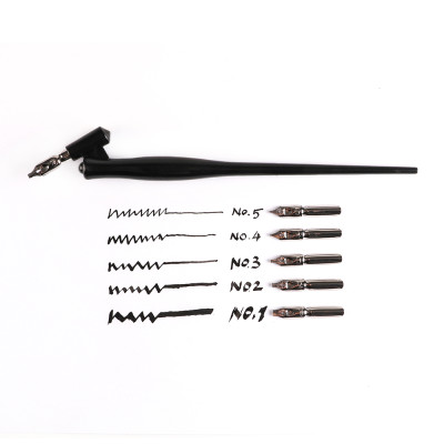 Набор для каллиграфии SINOART, скошенный держатель, 5 перьев, блистер