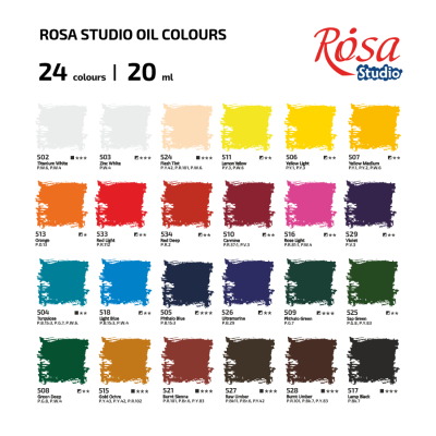 Набір олійних фарб 24×20 мл блістер ROSA Studio