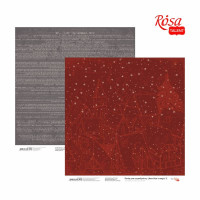 Бумага для скрапбукинга „Year's magic“ 3, двухсторонняя, 30,48х30,48 см, 200 г/м2, ROSA TALENT