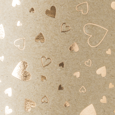 Крафт-картон для дизайна Сердца , А4 (21х29,7см), Розовое золото, 220 г м2, Heyda