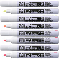Маркер Pen-Touch Жовтий, флуоресцентний, середній (MEDIUM) 2.0 мм, Sakura (XPFKA302)