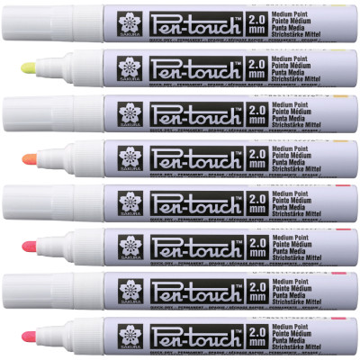 Маркер Pen-Touch Желтый, флуоресцентный, средний (MEDIUM) 2.0 мм, Sakura (XPFKA302)
