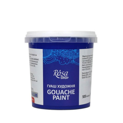 Фарба гуашева, Ультрамарин, 500 мл, ROSA Studio