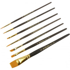 Набор кистей 7061, синтетика круг/плос/угл, 3/3/1 шт, KOLOS