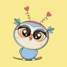 Набор, картина по номерам, "Совенок", 15х15 см, с мольбертом, ROSA START