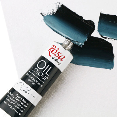Краска масляная, Лазурный черный Сергея Савченка, 45мл, ROSA Gallery (3260120)