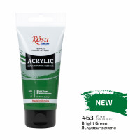 Акриловая краска №463 Ярко-зеленая ROSA Studio, 75 мл