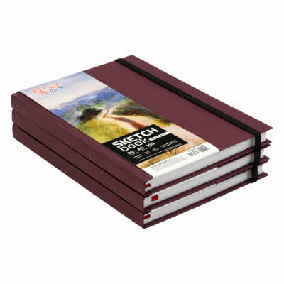Блокнот A5 (14,8*21см), 100г/м, 96л., бордо, ROSA Studio