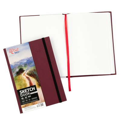 Блокнот A5 (14,8*21см), 100г/м, 96л., бордо, ROSA Studio
