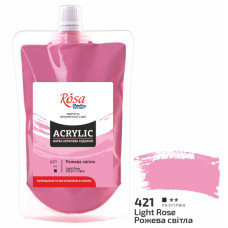 Краска акриловая Розовая светлая 200 мл ROSA Studio