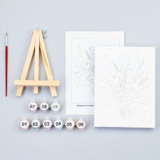 Набор картина по номерам Колосья и маки, 15x20 см, с мольбертом ROSA START