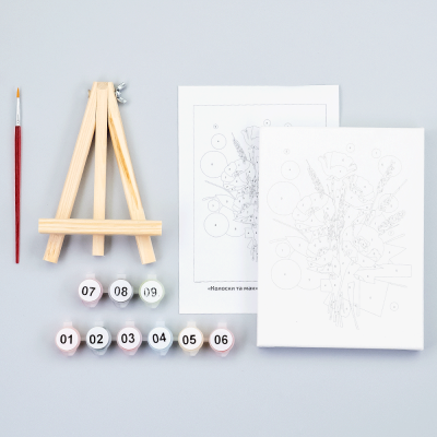 Набор картина по номерам Колосья и маки, 15x20 см, с мольбертом ROSA START