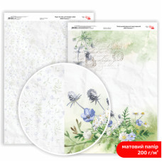 Папір двосторонній дизайнерський матовий „Wild Flowers“ 1, 21х29,7 см, 200 г/м2, ROSA TALENT (5311168)