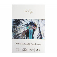 Склейка для акрила PRO CREATE А4, 420 г м2, 10л, белая бумага, SMILTAINIS