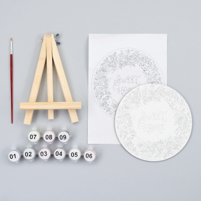 Набор картина по номерам Sweet Home, круглая, Ø15 см, с мольбертом ROSA START