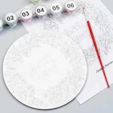 Набор картина по номерам Sweet Home, круглая, Ø15 см, с мольбертом ROSA START