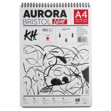 Альбом для рисунка на спирали Portrait (Bristol), А4, 180 г/м2, 40 л, белый, Aurora