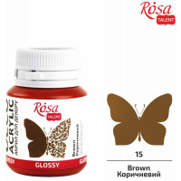 Акрил для декора Коричневый, глянцевый, 20 мл, ROSA TALENT (21015)