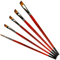 Пензель Синтетика кутова, Carrot 1097А, № 4, коротка ручка KOLOS