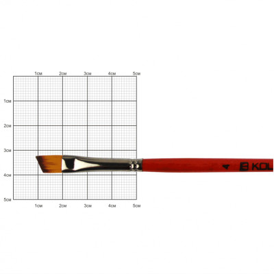 Пензель Синтетика кутова, Carrot 1097А, № 4, коротка ручка KOLOS
