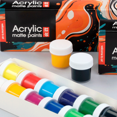 Набор акриловых красок Waves матовый 12x10мл Arteo Набор акриловых красок Waves матовый 12x10мл Arteo