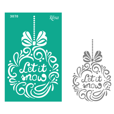 Трафарет многоразовый, №3070, Элементы и надписи 13х20см, серия Новый год, ROSA Talent