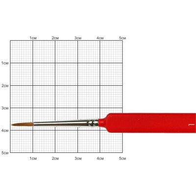 Пензель Колонок круглий, Nail art 3009L, №1, коротка ручка KOLOS