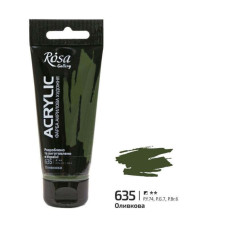 Фарба акрилова, Оливкова, 60 мл, ROSA Gallery