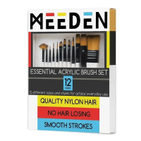 Набор кистей синтетика 12 шт, MEEDEN