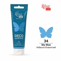 Акрил для декора, Небесно-голубой, матовый, 75 мл, ROSA TALENT