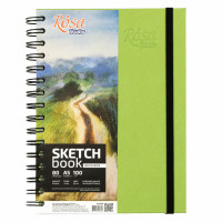 Блокнот на спирали A5 (14,8х21 см), 100 г/м2, 80л, фисташковый, ROSA Studio