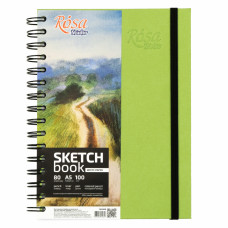 Блокнот на спирали A5 (14,8х21 см), 100 г/м2, 80л, фисташковый, ROSA Studio